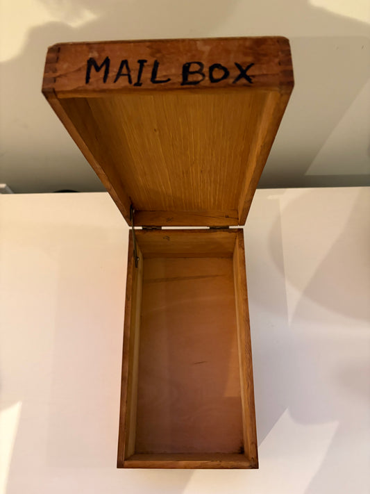 Rustic Wooden Mail Box with Hinged Lid