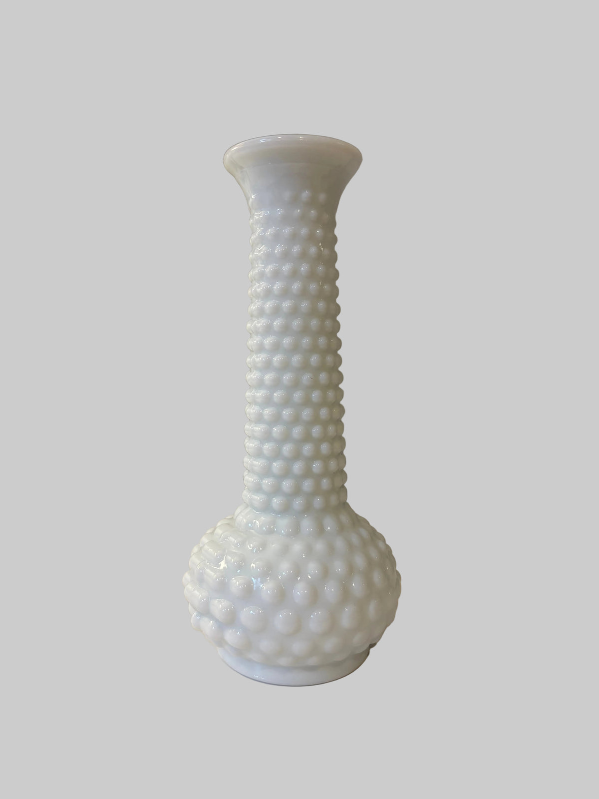 White Hobnail Bud Vase