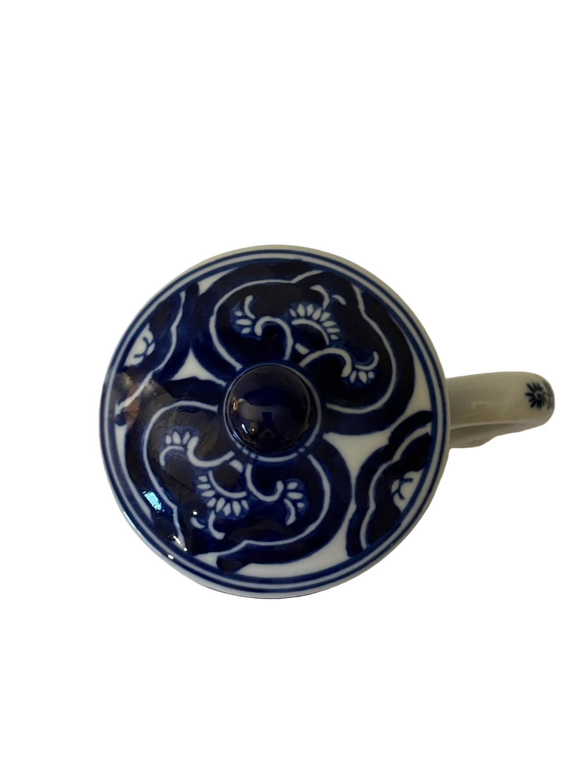 Blue & White Floral Lidded Mug