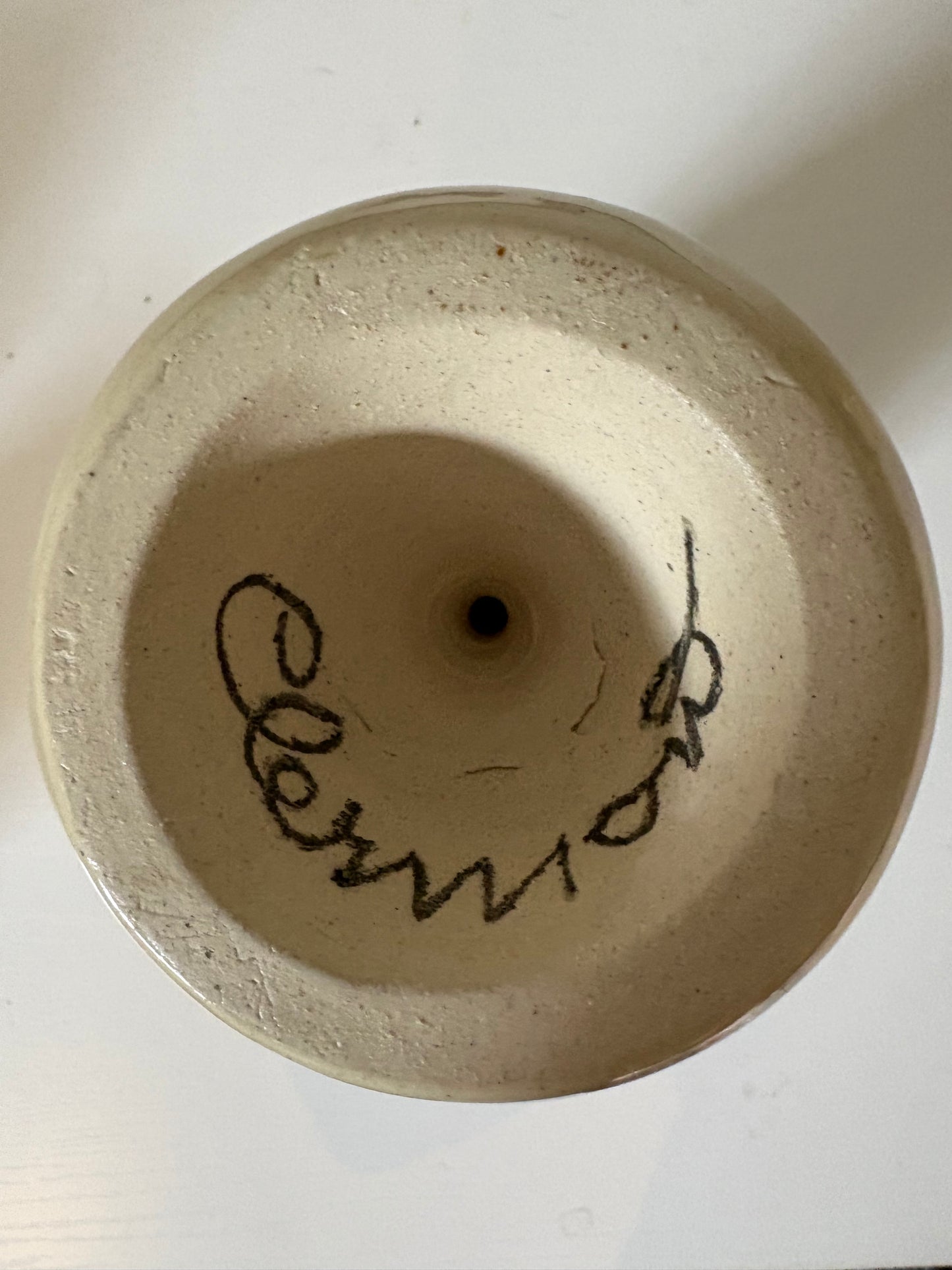 Signed Studio Pottery Bottle – Hand-Drawn Portrait Decanter
