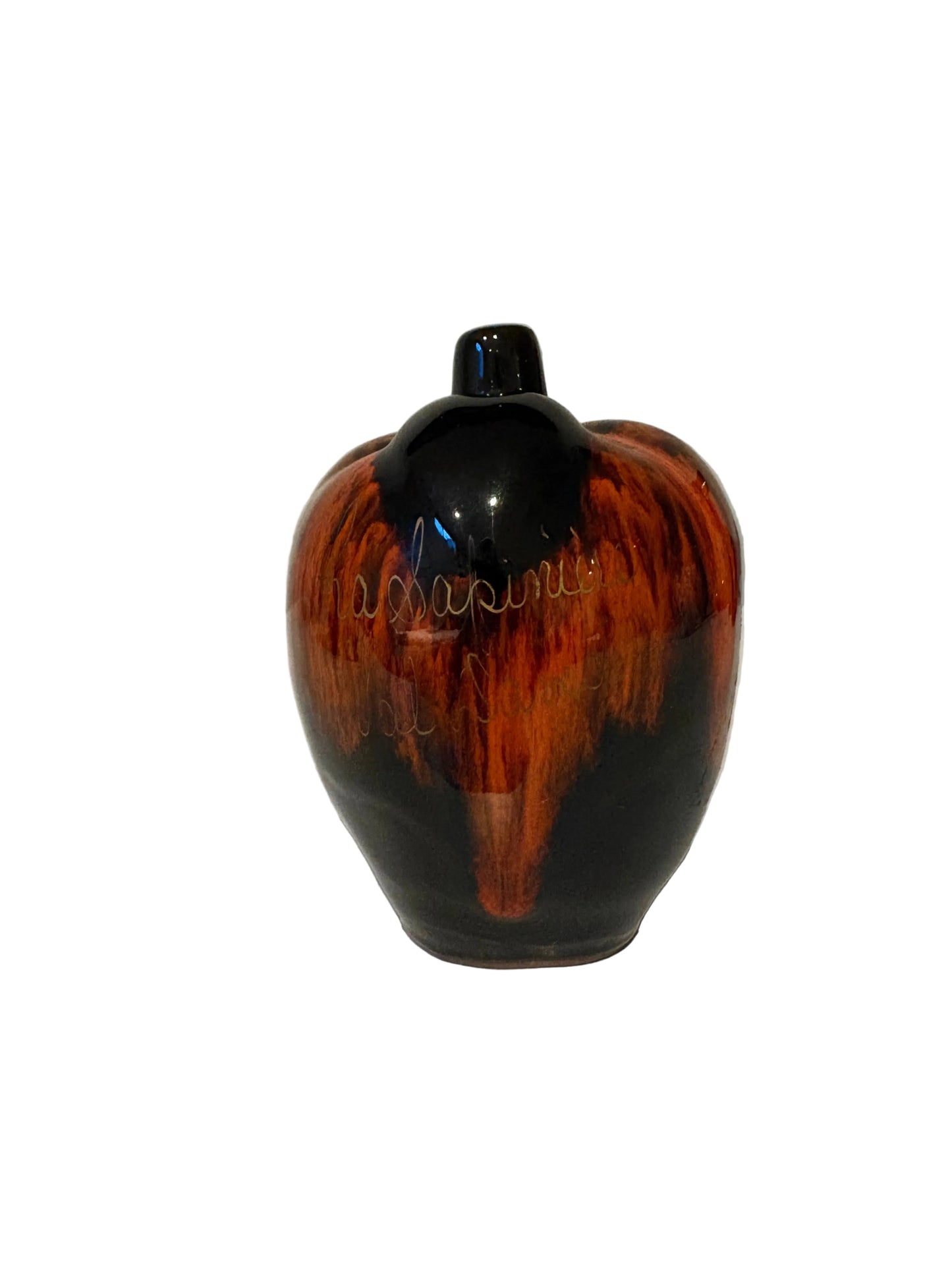 Céramique de Beauce Black & Amber Lava Glaze Ceramic Piggy Bank