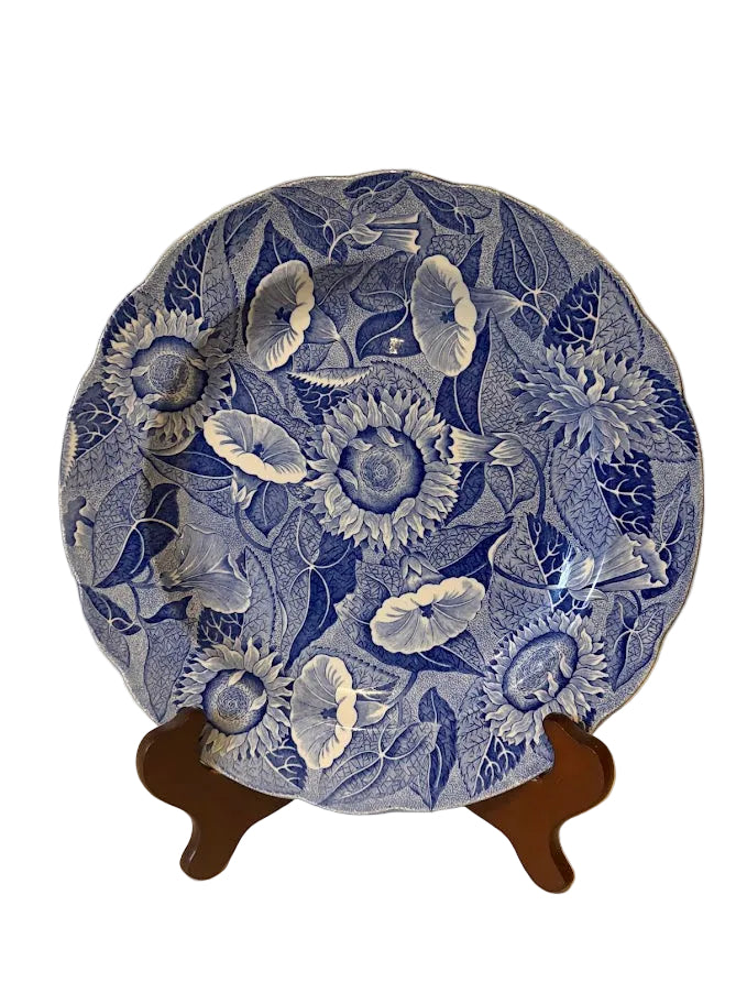 Spode Blue Room Collection — “Sunflower” Blue & White Transferware Plate