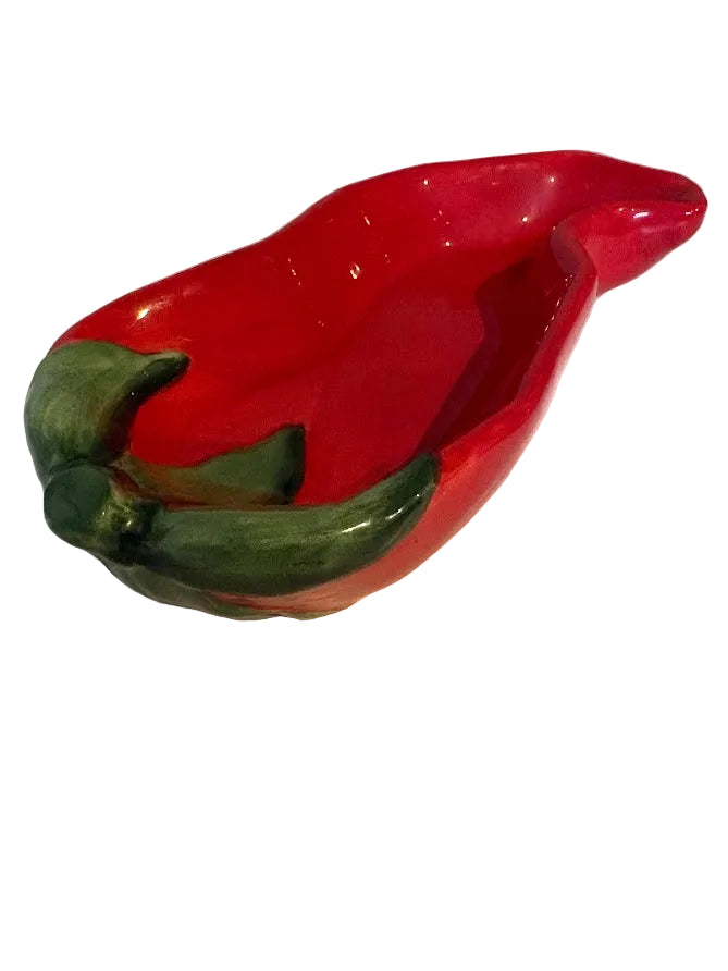 Vintage Ceramic Chili Pepper Dish — Novelty Serving Bowl