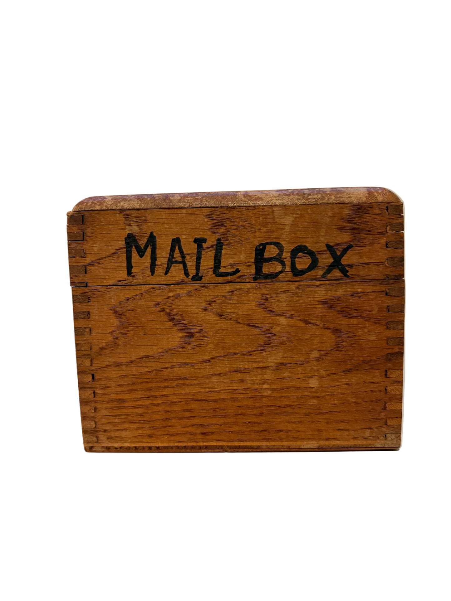 Rustic Wooden Mail Box with Hinged Lid