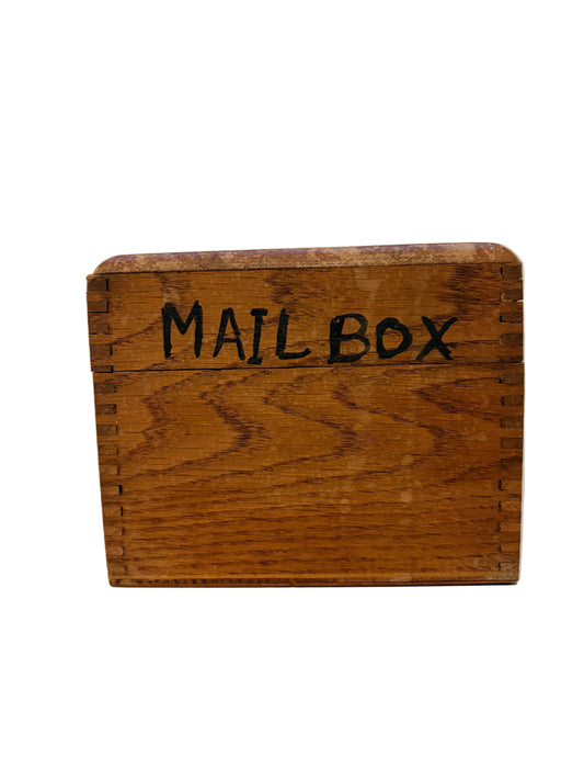 Rustic Wooden Mail Box with Hinged Lid