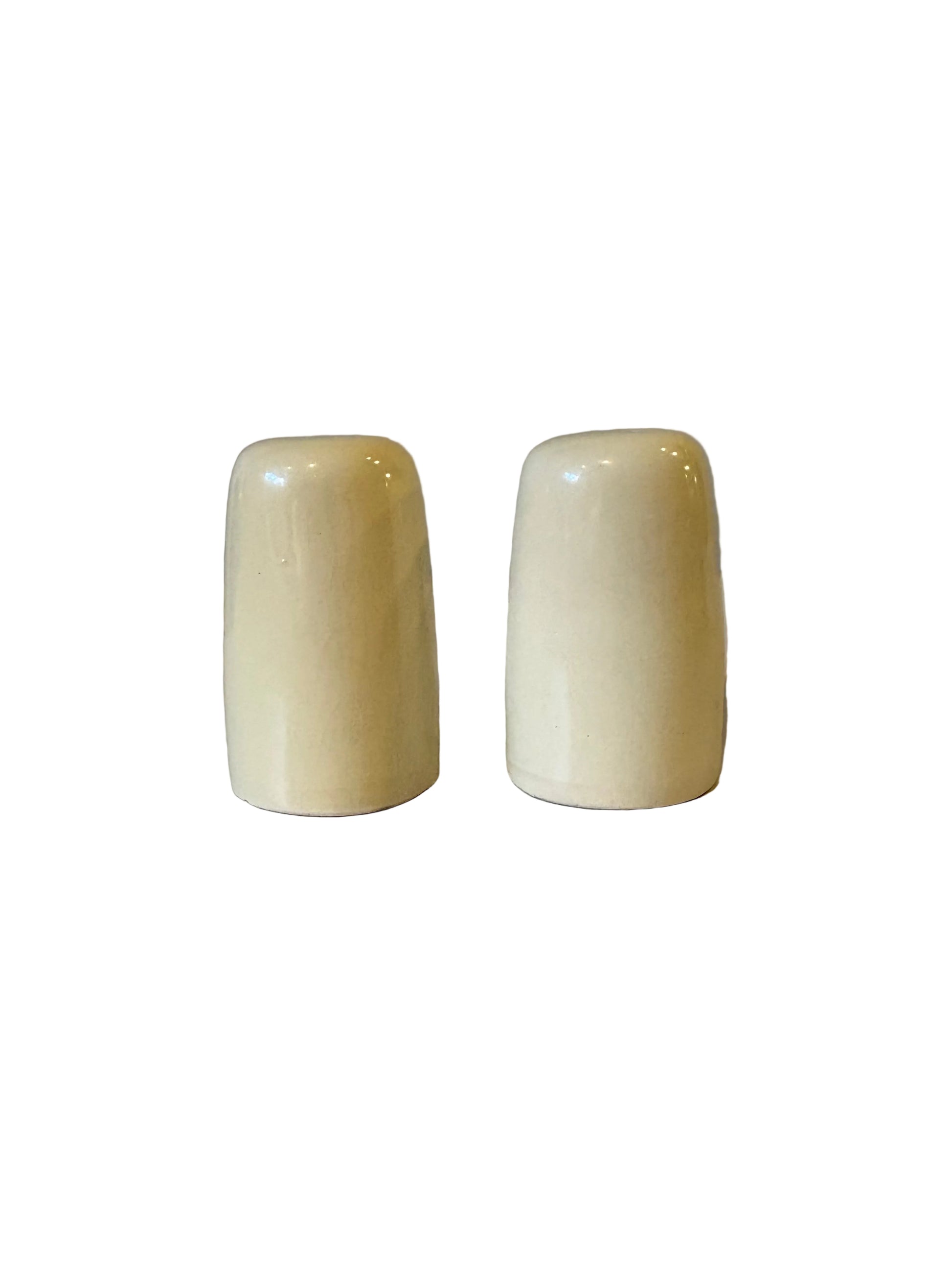Vintage ivory plain ceramic salt and pepper shakers