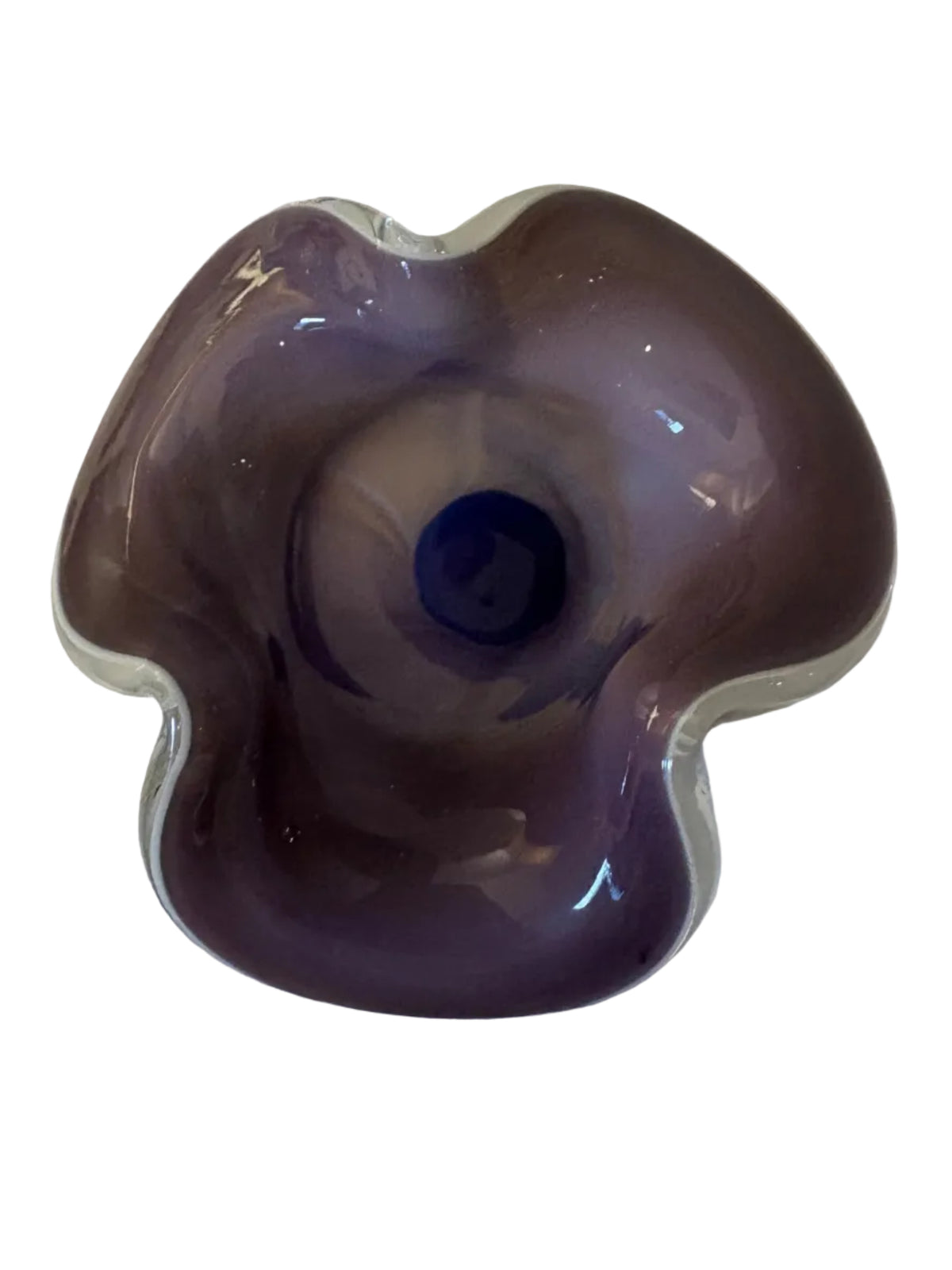Blue and White Flared-Rim Glass Vase