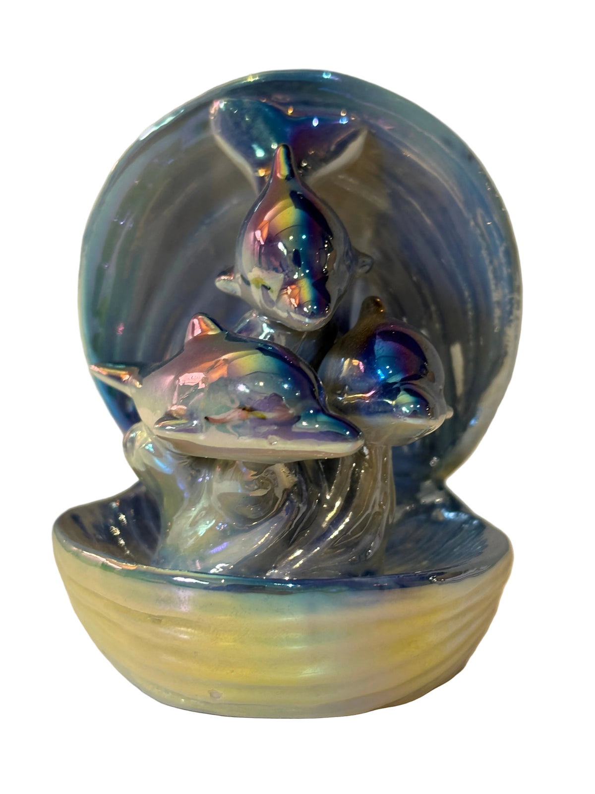 Iridescent Dolphin Shell Decorative Figurine