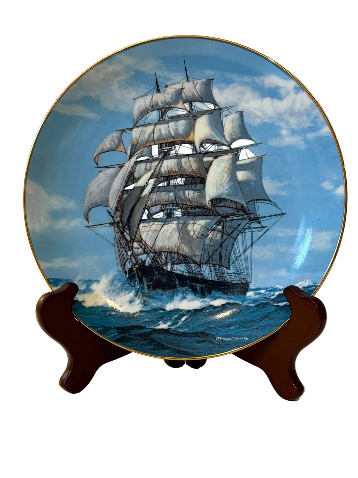 The Twilight Under Full Sail Collector Plate by Charles Vickery