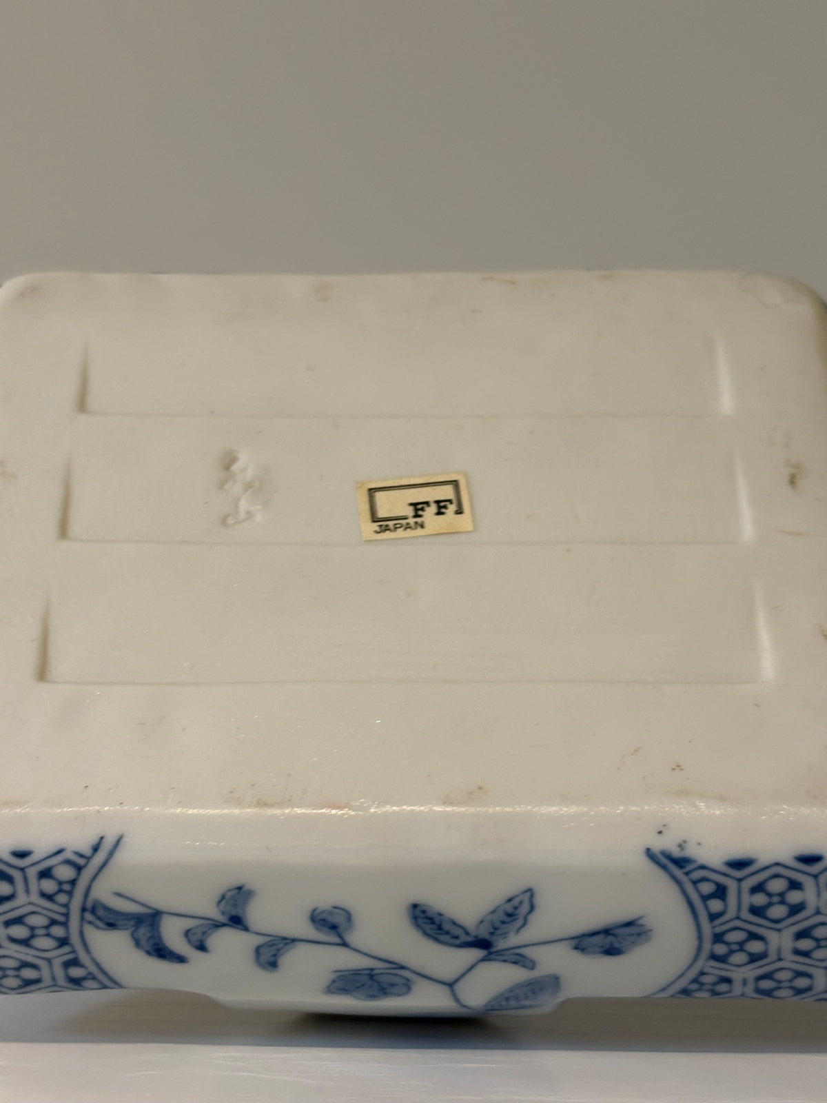 Vintage Fitz and Floyd Blue & White Chinoiserie Trinket Basket