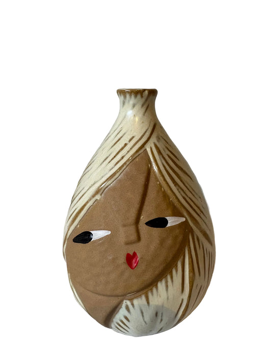 Vintage Face Vase – Mid-Century Ceramic
